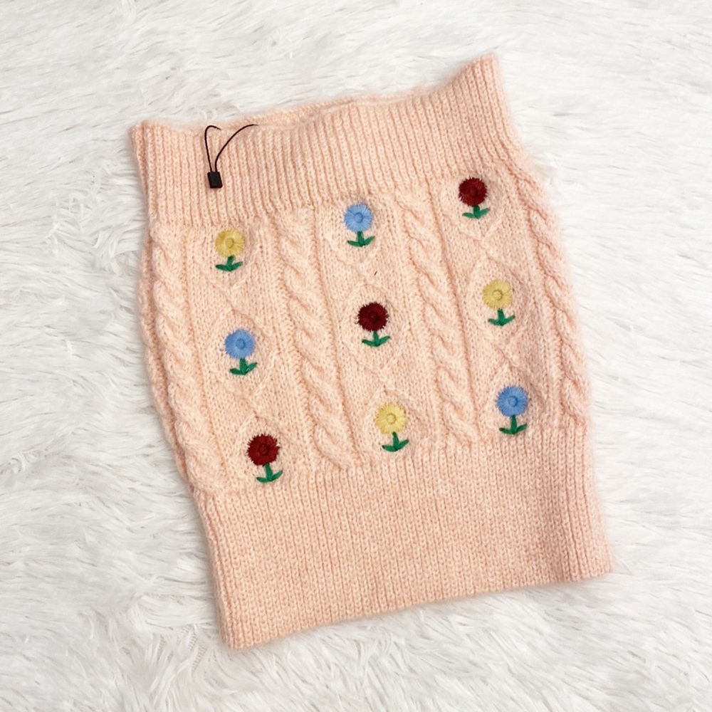 NWT ZARA | Pink Knit Embroidered Floral Bandeau Top women size Small - Picture 7 of 10